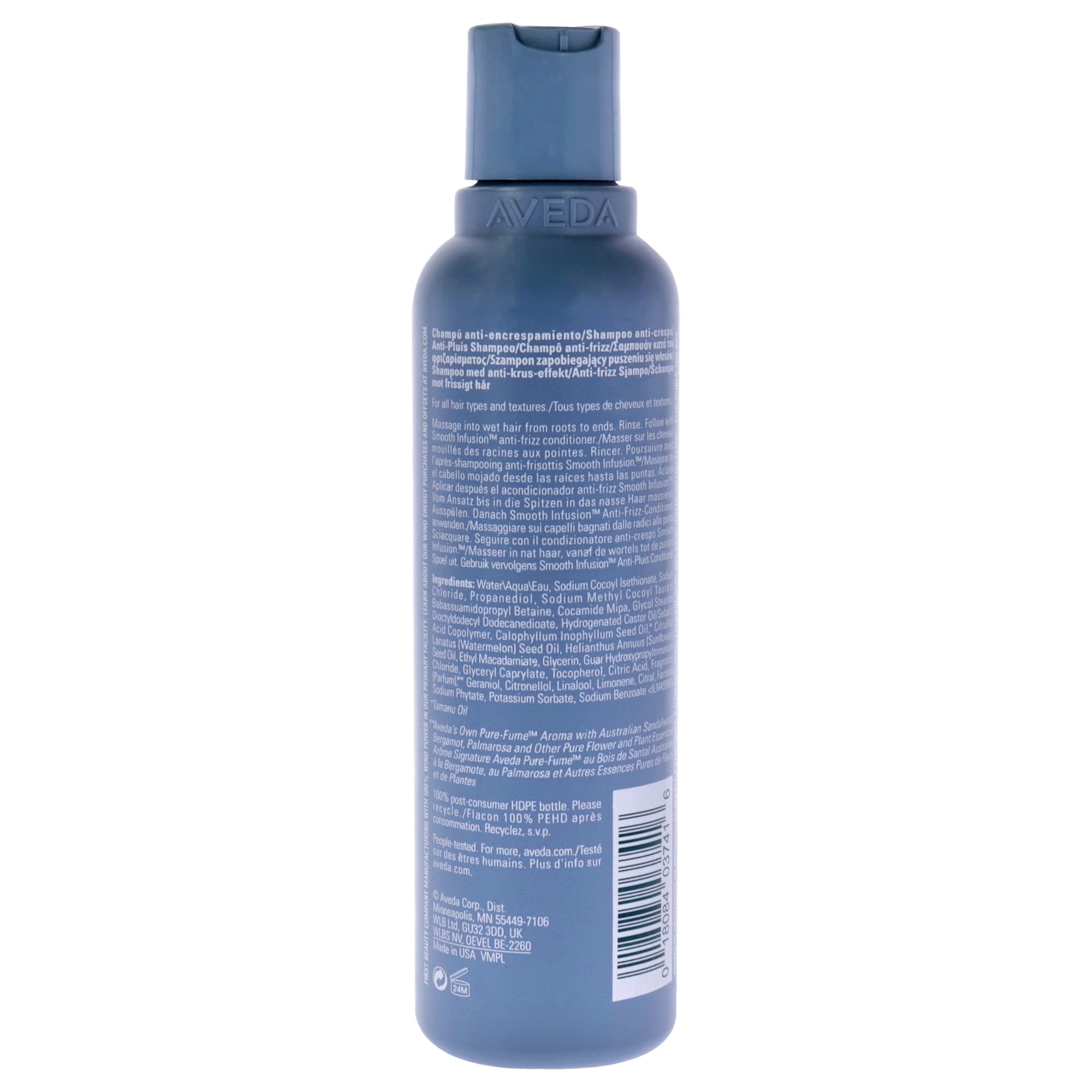 Aveda Smooth Infusion Anti-Frizz Shampoo | Smoothing Shampoo | Frizz Control | Protects Against Humidity | Silicone Free | for Medium and Thick Hair | 95% Naturally Derived*, 6.7 Fl Oz